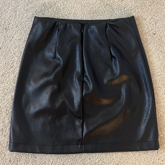 COPY - Wild Fable: Faux Leather Slit High Waisted Mini Skirt, Black, Size 2 - Picture 3 of 5